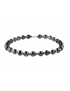 Collana rango e ferruli oro bianco e true perle tahiti cerchiate