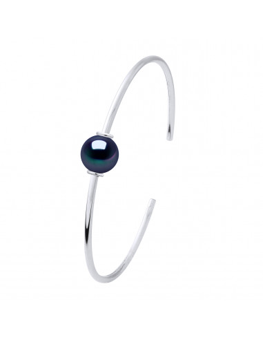 Bracelet Jonc Perle de Culture Ronde 9 mm en Argent 925 - CAMILLE