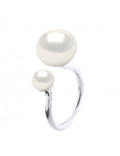 Bague Duo Perles de Culture en Argent 925 - NATALY