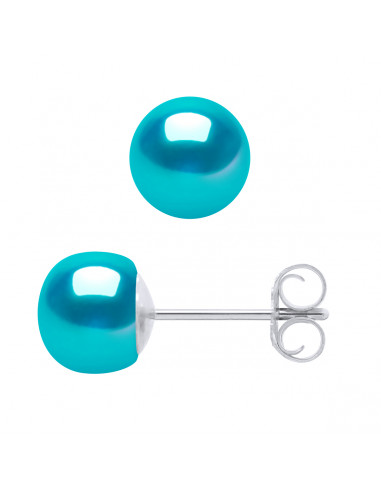 Pendientes de cuentas de cultivo de 6-7 mm - 6 colores disponibles - 925 Silver - Amarilla