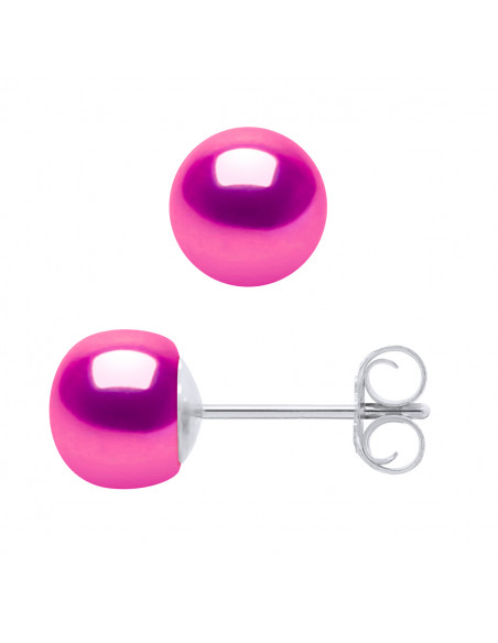6-7 mm Culture Bead Earrings - 6 Colors Available - 925 Silver - Navy