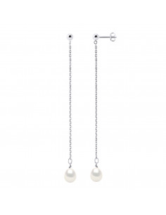 Boucles d'Oreilles Pendantes Perles de Culture - 4 Coloris Disponibles - Argent 925 - EDEN