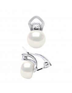 Boucles d'oreilles Argent Massif Véritable Perle de Culture