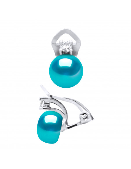 Solid silver earrings real culture pearl