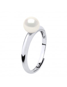 Bague Jonc en Argent 925 et Perle de Culture 6 mm - 3 Coloris - NOA