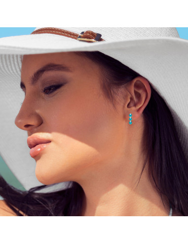 Boucles d'Oreilles Trilogy 3 Perles de Culture - 6 Coloris - Argent 925 - SARAH