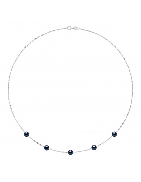 Collier Or Jaune Maille Singapour et Véritable Perle de Tahiti
