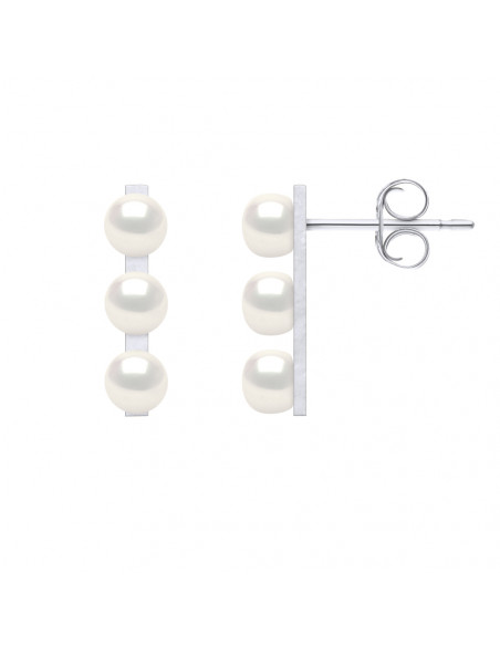 Trilogy 3 Earrings Culture Beads - 6 Colors - Silver 925 - Sarah
