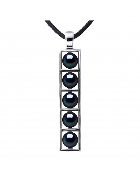 Collier Lien Ajustable 5 Perles de Culture - Argent 925 - AKARU