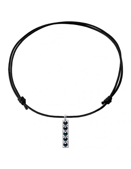Collier Lien Ajustable 5 Perles de Culture - Argent 925 - AKARU