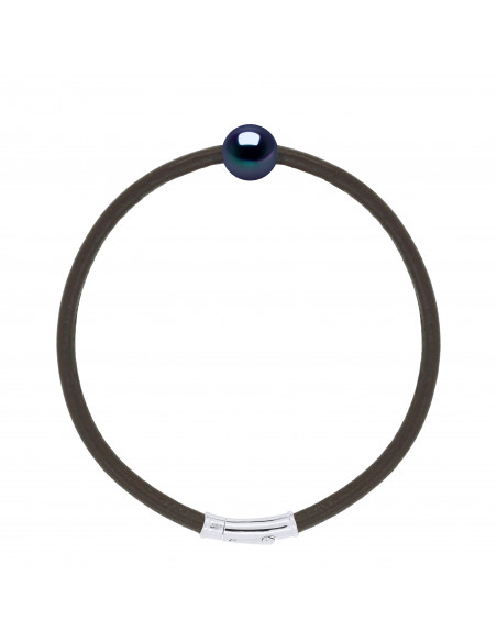 Bracelet Lien & Argent 925 Millièmes - Perle de Culture d'Eau Douce -Manufacture Royale des Perles du Pacifique