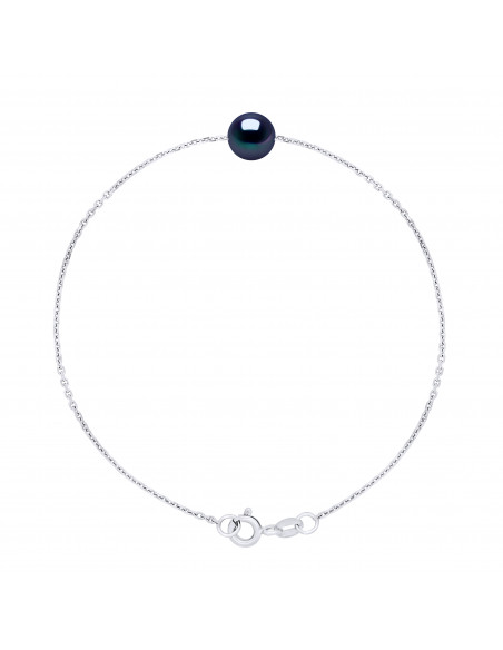 Bracelet Chaîne Perle de Culture Ronde 7 mm en Argent 925 - 6 Coloris - ROMY