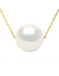 Collier en Or Jaune ou en Or Blanc et Perle Ronde 10 mm - AUDE