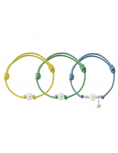 3 Bracelets Link & Silver 925 Thousandth - Freshwater Culture Pearl -Manufacture Royal Pearls of the Pacific