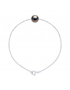 Pulsera de cadena de oro y perla tahitiana Ronda 8 mm - Taïna