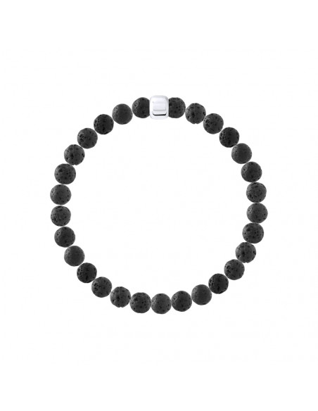 Bracelet de Protection en Pierre de Lave Naturelle - Argent 925 - THASOS