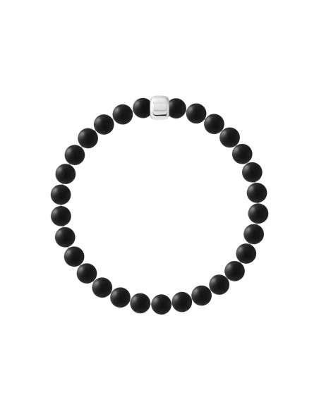 Bracelet de Protection en Agate Noire Matte - Argent 925 - THASOS