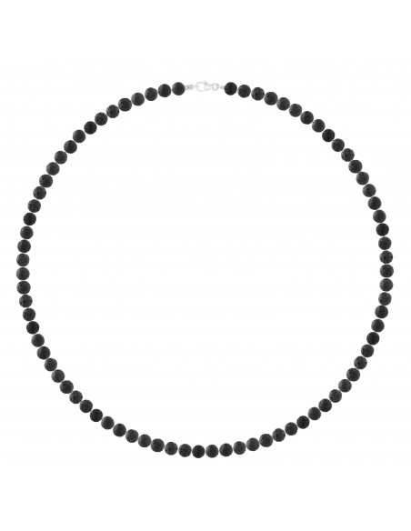 Collier en Pierre de Lave Naturelle - Argent 925 - MAKULA
