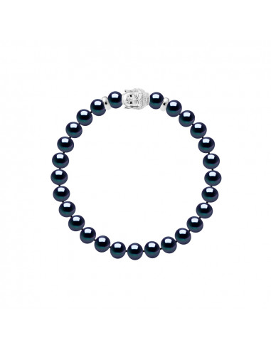 Bracelet Bouddha Perles de Culture Noires - Argent 925 - CHOEDAAR