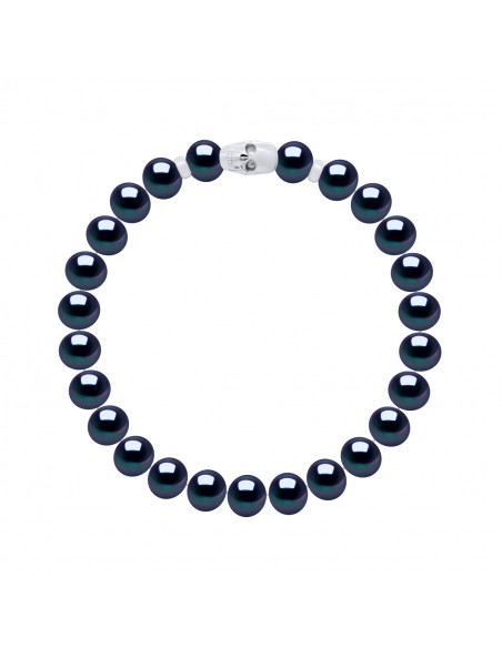 Bracelet Tête de Mort et Perles de Culture Noires - Argent 925 - CHIME