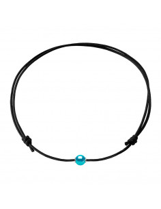 Collier Coton Tabac Véritable Perle avec Manchons Argent Massif