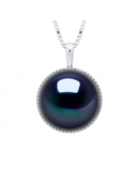 Collier Perle de Culture Bouton 9 mm en Argent 925 - NATALY