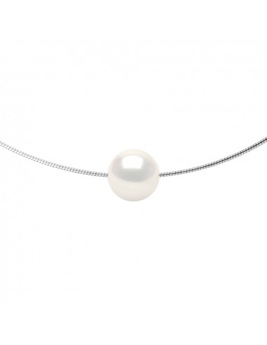 Collier Omega Perle de Culture Ronde 9 mm en Argent 925 - NATALY