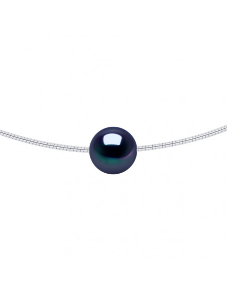 Collier Omega Perle de Culture Ronde 9 mm en Argent 925 - NATALY