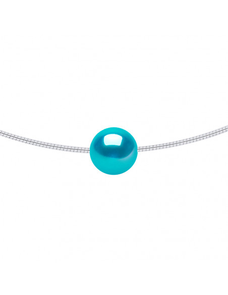 Collier Omega Perle de Culture Ronde 9 mm en Argent 925 - NATALY
