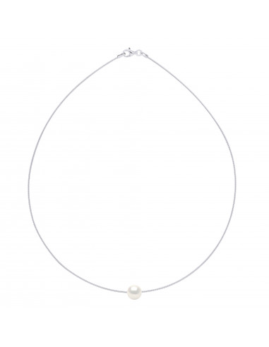Collier Omega Perle de Culture Ronde 9 mm en Argent 925 - NATALY
