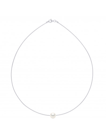 Collier Omega Perle de Culture Ronde 9 mm en Argent 925 - NATALY
