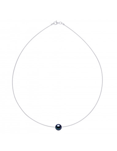Collier Omega Perle de Culture Ronde 9 mm en Argent 925 - NATALY