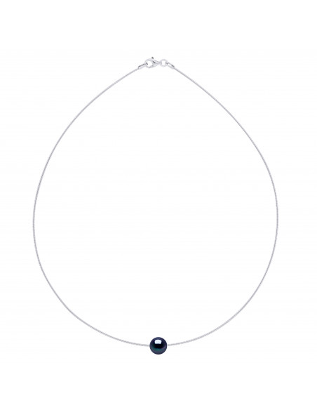 Collier Omega Perle de Culture Ronde 9 mm en Argent 925 - NATALY