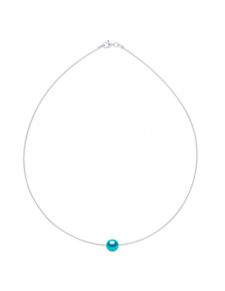 Collier Omega Perle de Culture Ronde 9 mm en Argent 925 - NATALY
