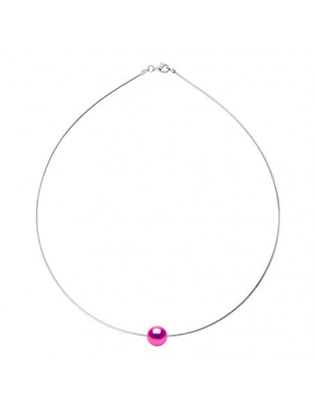 Collier Omega Perle de Culture Ronde 9 mm en Argent 925 - NATALY