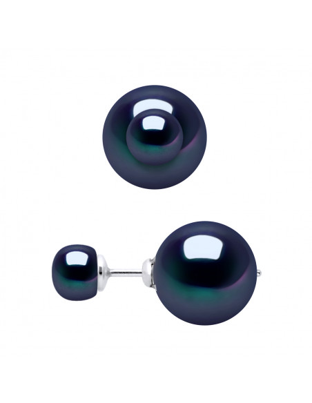 Boucles d'Oreilles Doubles Perles de Culture en Argent 925 - LANA
