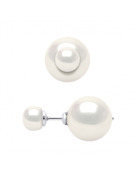 Boucles d'Oreilles Doubles Perles de Culture en Argent 925 - LANA