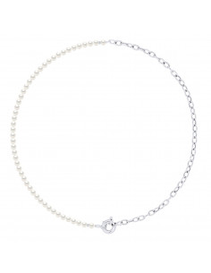 Collier Chaînage Perle de Culture en Argent 925 - 4 Coloris - MAEVANA