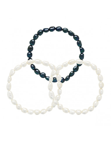 Bracelets Trio Perles de Culture Baroques 6-7 mm - ROSA