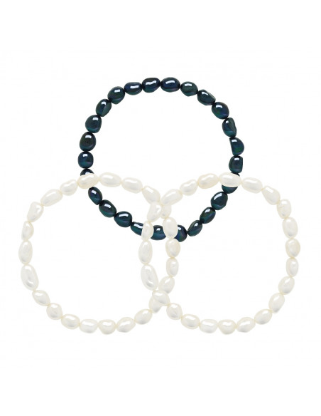 Bracelets Trio Perles de Culture Baroques 6-7 mm - ROSA