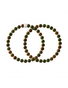 Bracelets Duo Unakite Naturelle en Argent 925 - WILLOW