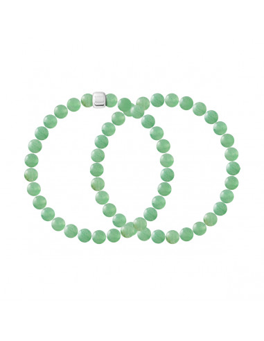 Bracelets Duo Aventurine Verte en Argent 925 - WILLOW