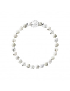 Bracelet Flowers Howlite Blanche en Argent 925 - FLOWER POWER