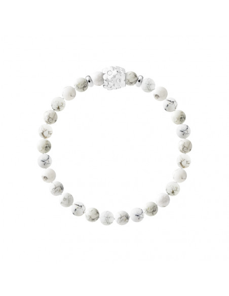Bracelet Flowers Howlite Blanche en Argent 925 - FLOWER POWER