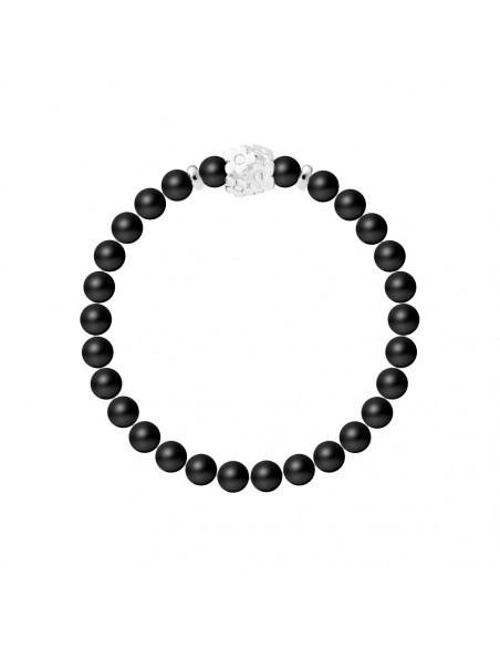Bracelet Flowers Agate Noire en Argent 925 - FLOWER POWER
