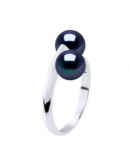 Bague Toi et Moi Perles de Culture en Argent 925 - JADE