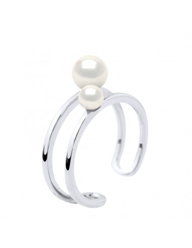 Bague Duo Perles de Culture en Argent 925 - JULIA