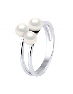 Bague Trilogy 3 Perles de Culture - 4 Coloris - Argent 925 - SARAH