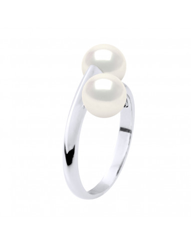 Bague Toi & Moi Perles de Culture en Argent 925 - ADELE