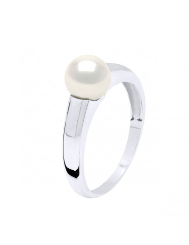 Bague Argent Massif et Véritable Perle Blanche